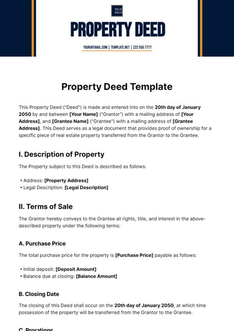 Title Deed Template