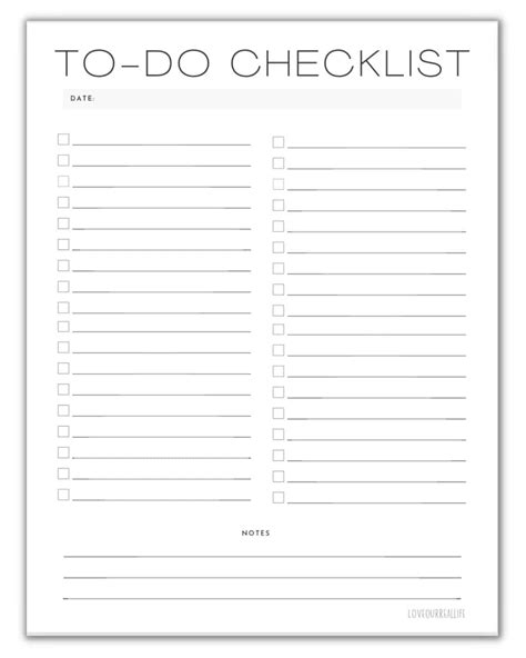 To Do Checklist Template