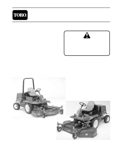 Toro Groundsmaster 3000 3000 D Mower Service Repair Workshop Manual Download