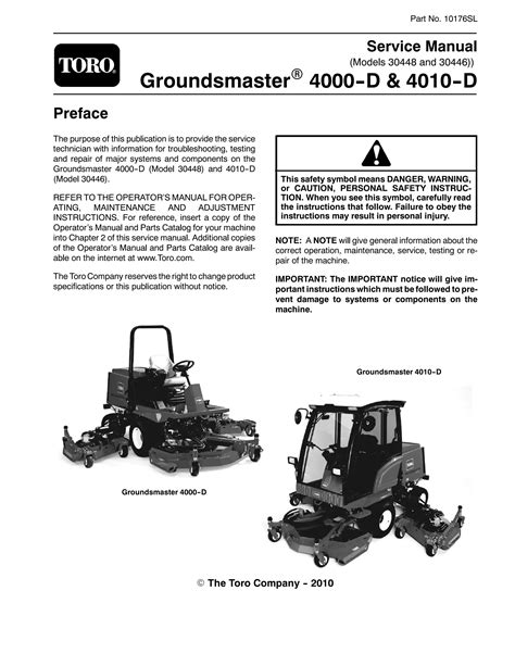 Toro Groundsmaster 4000 D Model 30448 4010 D Model 30446 Service Repair Workshop Manual Download