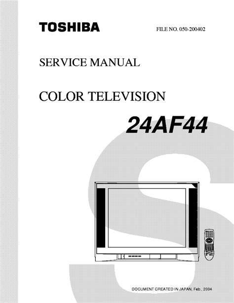 Toshiba 24af44 Color Tv Service Manual Download