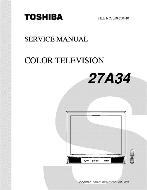 Toshiba 27a34 Color Tv Service Manual Download