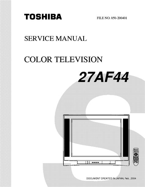 Toshiba 27af44 Color Tv Service Manual Download