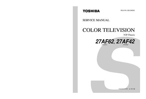 Toshiba 27af62 27af42 Color Tv Service Manual