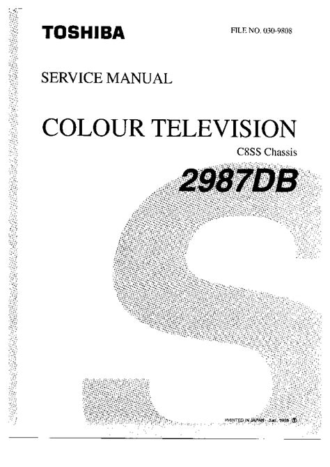 Toshiba 2987db Tv Service Manual Download