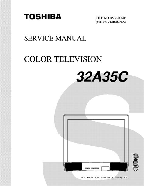 Toshiba 32a35 32a35c Color Tv Service Manual Download