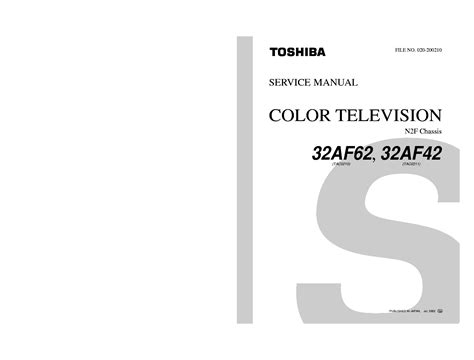 Toshiba 32af42 32af62 Color Tv Service Manual Download