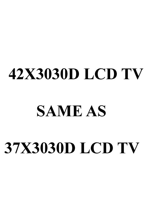 Toshiba 42x3030d Lcd Tv Service Manual Download