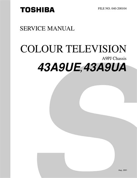 Toshiba Color Tv 43a9ue 43a9ua Service Manual