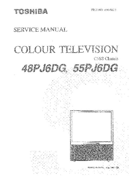 Toshiba Color Tv 48pj6dg 55pj6dg Service Manual Download