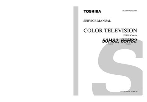 Toshiba Color Tv 50h82 65h82 Service Manual Download