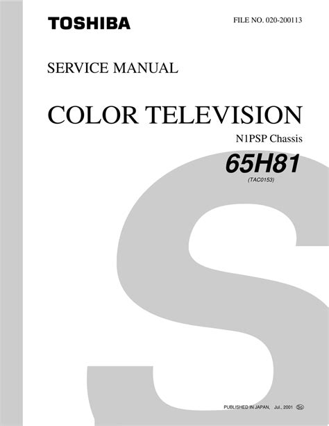 Toshiba Color Tv 65h81 Service Manual