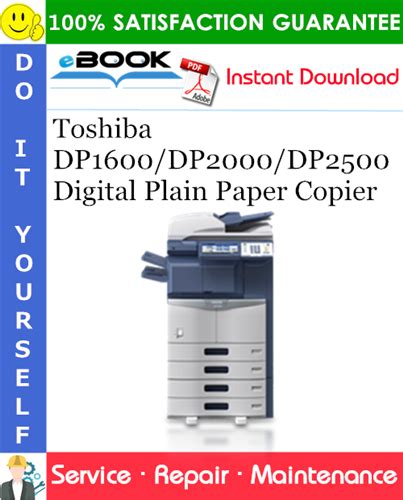 Toshiba Dp1600 Dp2000 Dp2500 Digital Plain Paper Copier Service Repair Manual Service Parts List