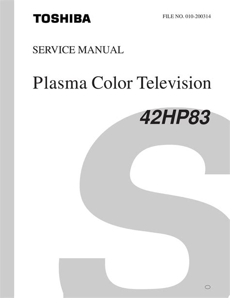 Toshiba Plasma Tv 42hp83 Service Manual Download