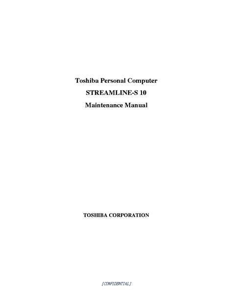 Toshiba Portege T210 Satellite T210 T215 Satellite Pro T1210 T215 Service Manual Repair Guide