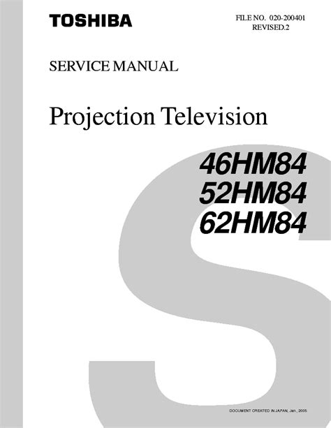 Toshiba Projection Tv 46hm84 52hm84 62hm84 Service Manual Download