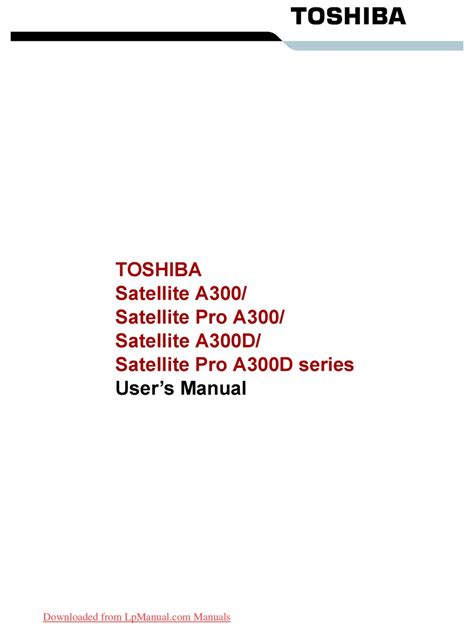 Toshiba Satellite A300 Service Manual Repair Guide