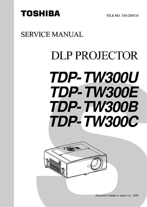 Toshiba Tdp Tw300 Series Official Service Manual Repair Guide