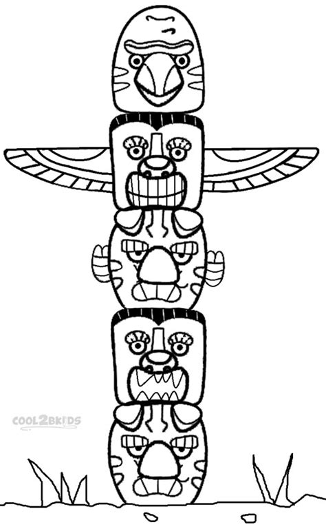 Totem Pole Coloring Page