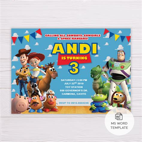 Toy Story Invite Template
