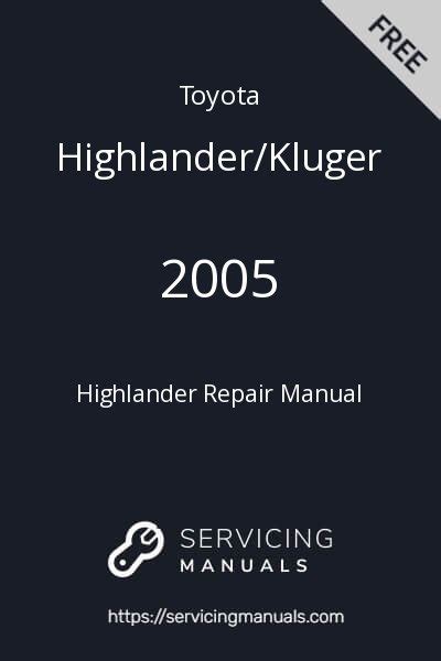 Toyota 2005 Highlander Repair Manual