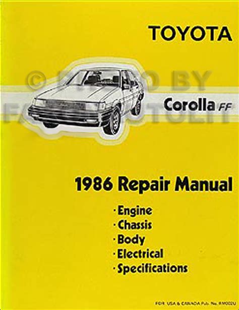 Toyota Corolla 1986 Service Manual Torrent