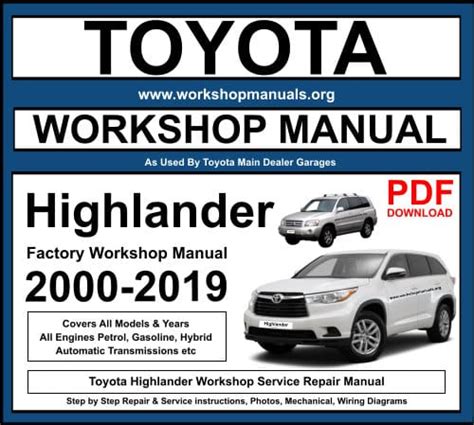 Toyota Highlander Repair Manual Online