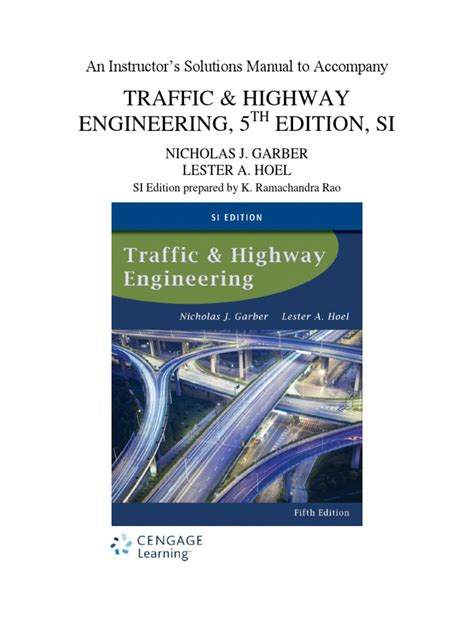 Traffic And Highway Engineering Solution Manual