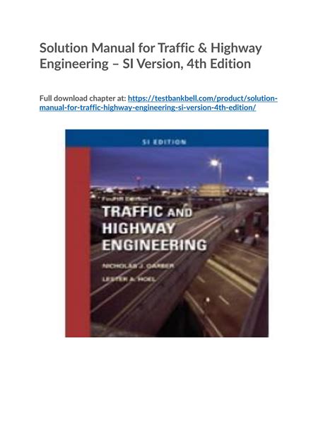 Traffic Highway Engineering 4th Edition Solution Manual