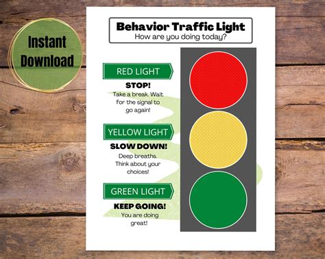 Traffic Light Behaviour Chart Printable