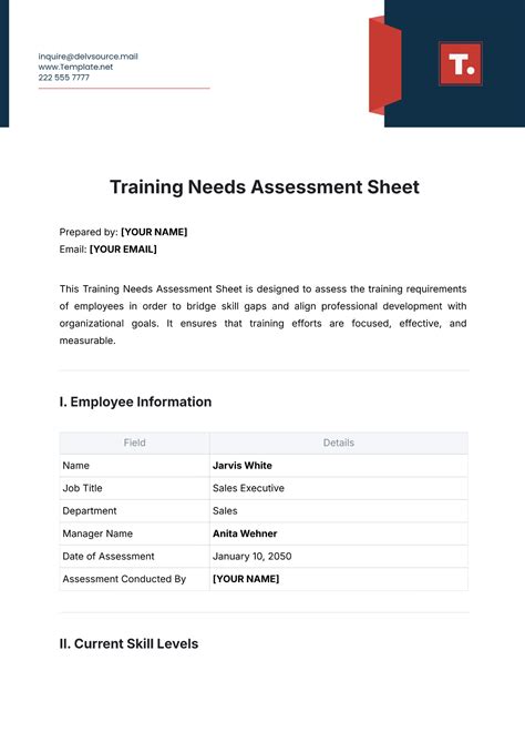 Training Assessment Template