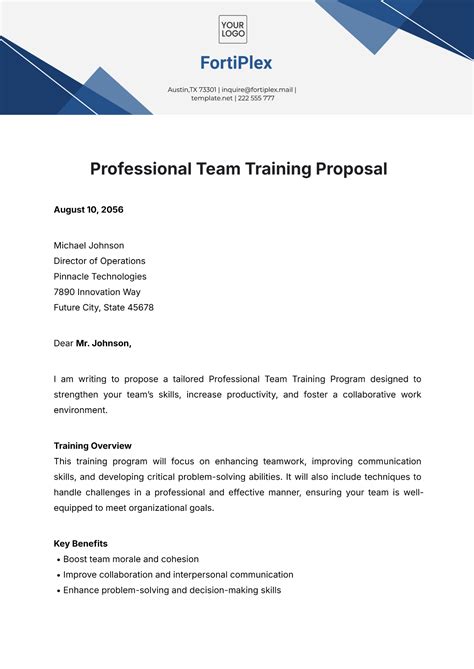 Training Business Proposal Template