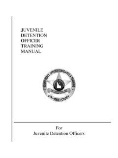 Training Manual For Detention Officers