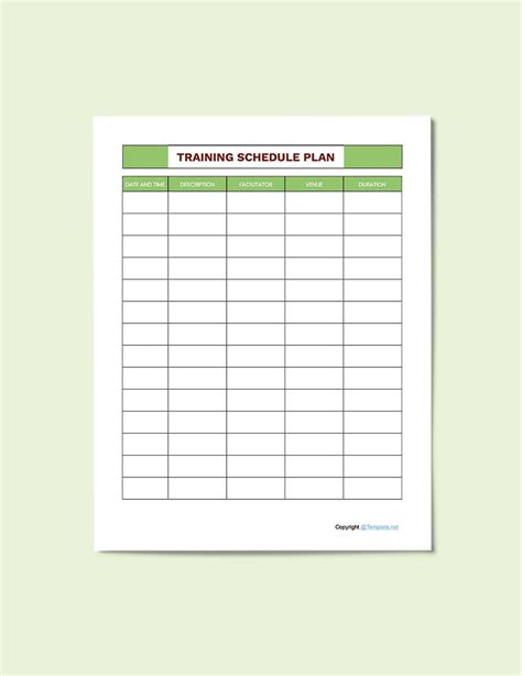 Training Planner Template