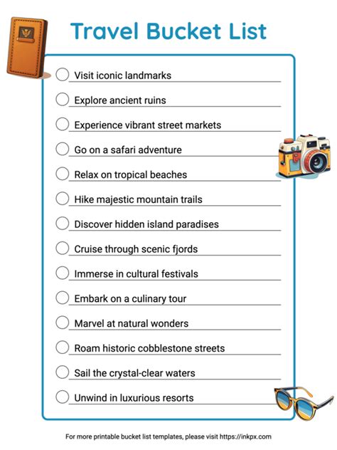 Travel Bucket List Template