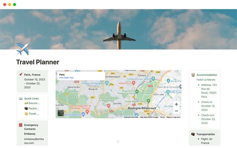 Travel Planner Notion Template