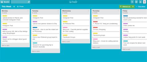Trello Weekly Planner Template