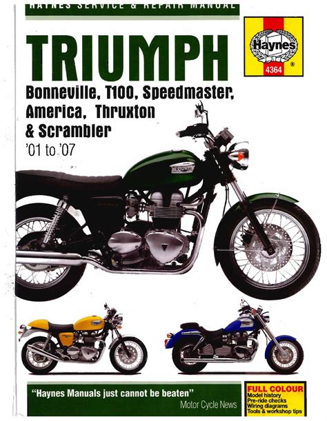 Triumph Bonneville T100 2001 2007 Repair Service Manual Pdf