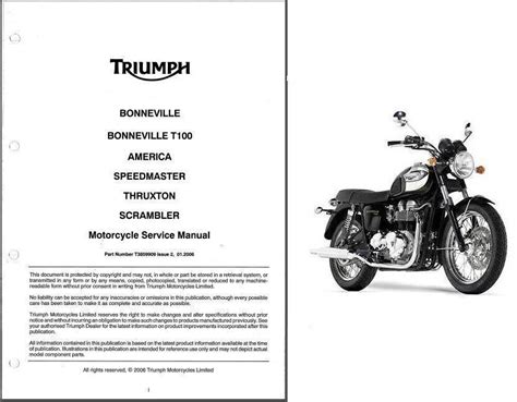 Triumph Bonneville T100 America Speedmaster Full Service Repair Manual 2006 Onwards