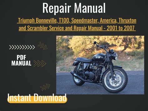 Triumph Bonneville T100 Speedmaster Shop Manual 2001 2007