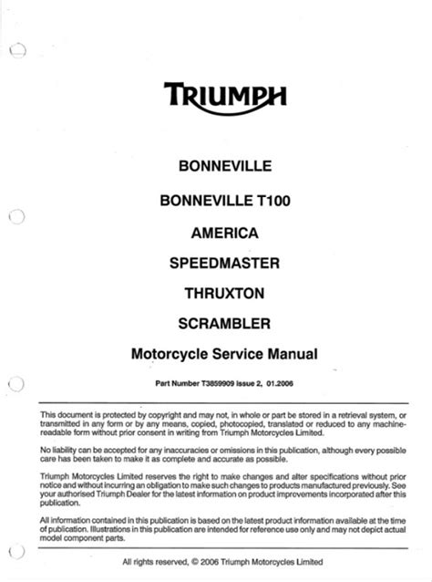 Triumph Bonneville Workshop Service Repair Manual
