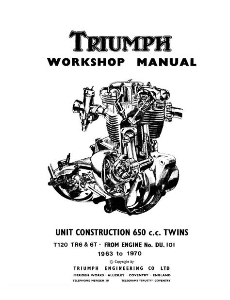 Triumph T120r Bonneville 1959 1974 Service Repair Manual