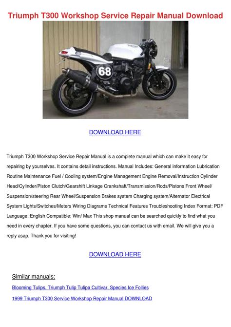 Triumph T300 Workshop Service Repair Manual Download