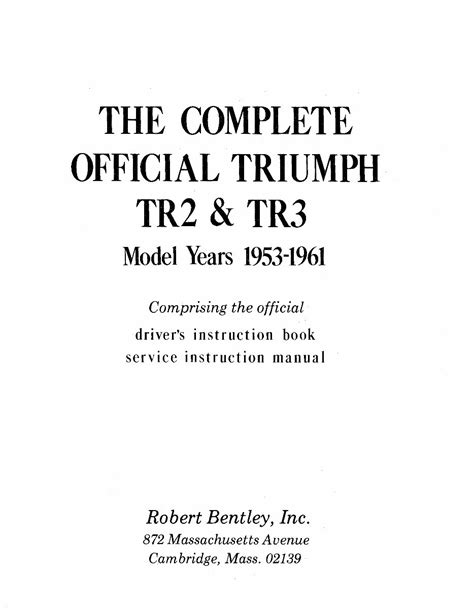 Triumph Tr2 Tr3 Tr3a Tr3b Workshop Repair Service Manual Pdf