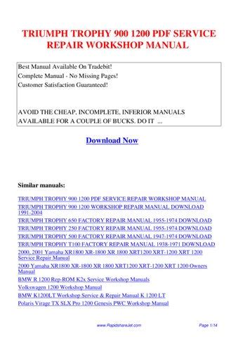 Triumph Trophy 900 1200 Pdf Service Repair Workshop Manual