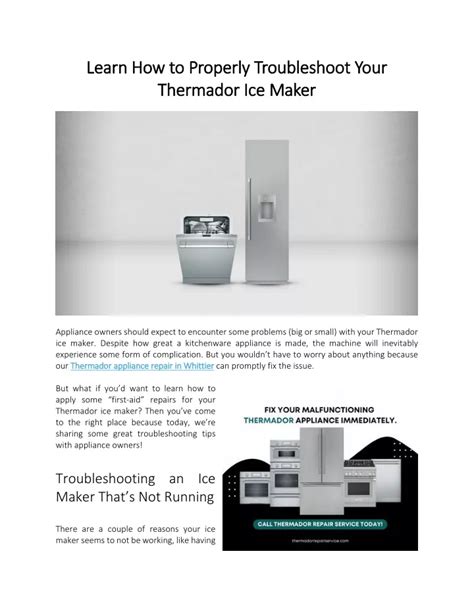 Troubleshooting Your Thermador Ice Maker: A Comprehensive Guide