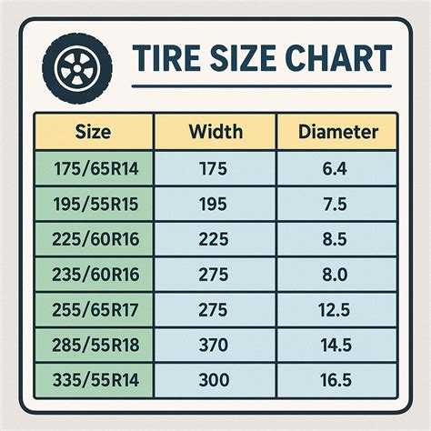Truck Wheel Size Chart