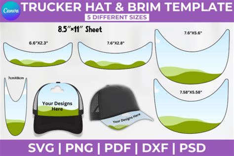 Trucker Hat Sublimation Template