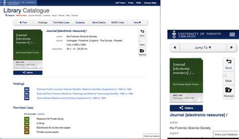 U Of Toronto Library Catalogue