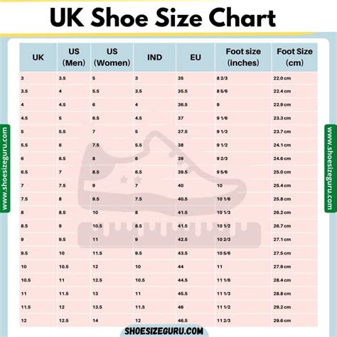 Uk Footwear Size Chart